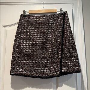 Loft tweed Skirt in Black and Burgundy and white